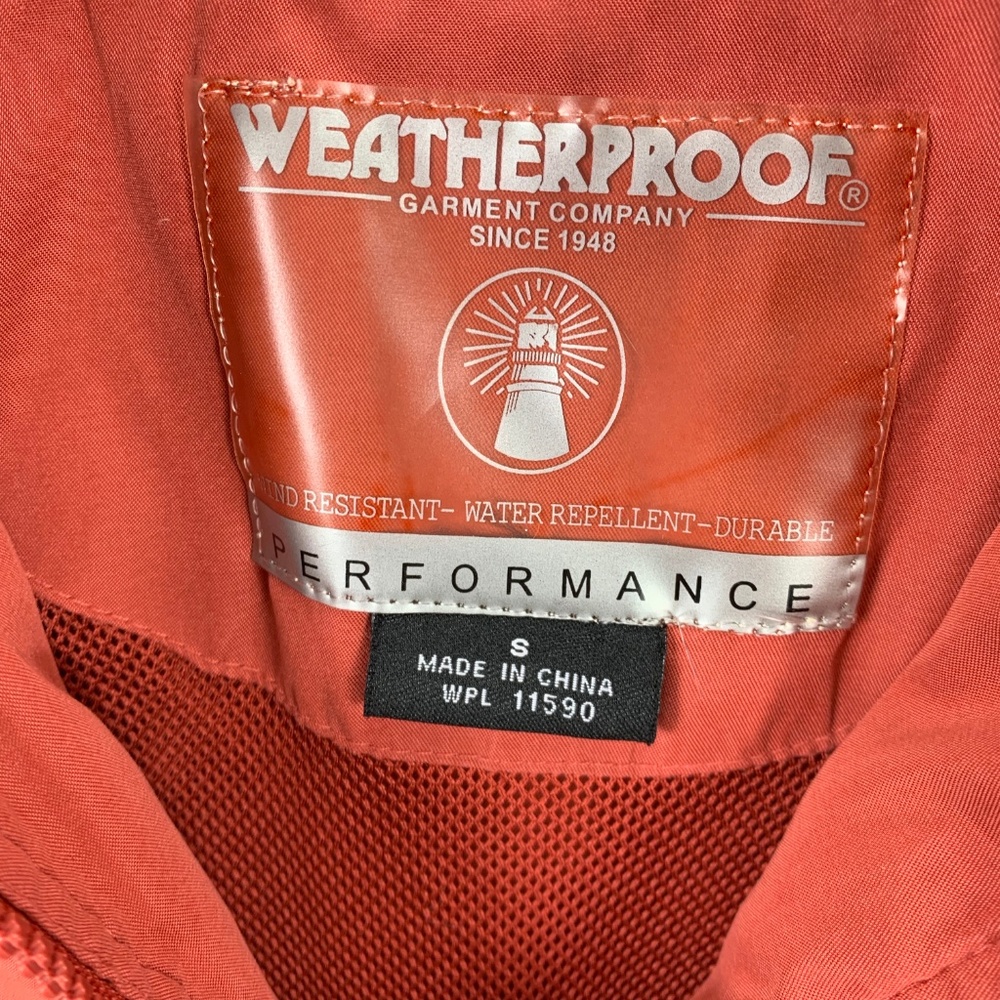 Weatherproof Small Orange Pullover Wind Water - image 6